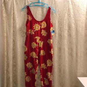 Flower printed unitard NWT